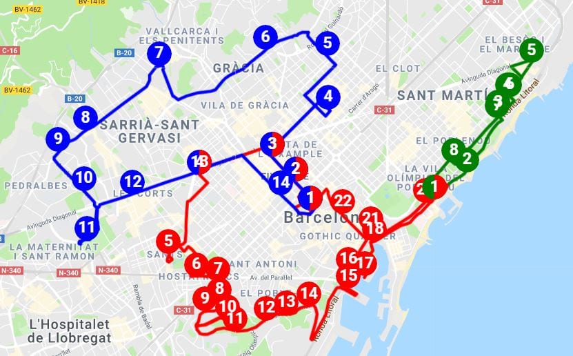 Barcelona Hop On Hop Off Bus Map 