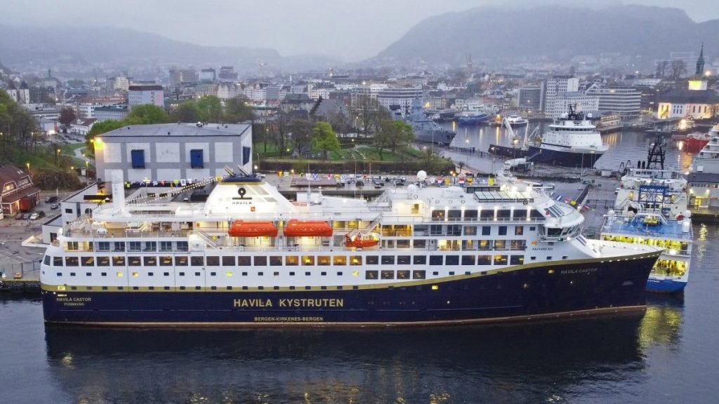Havila Castor from Bergen on her maiden voyage