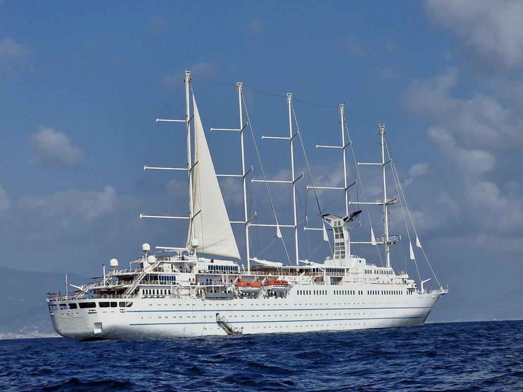 On the Windstar Cruises sailing ship: Wind Surf video