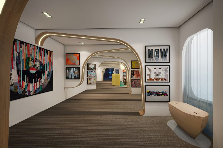 The newly redesigned Art Gallery space is thoughtfully reimagined, allowing guests to better experience priceless art pieces, and enjoy exclusive auctions and art events