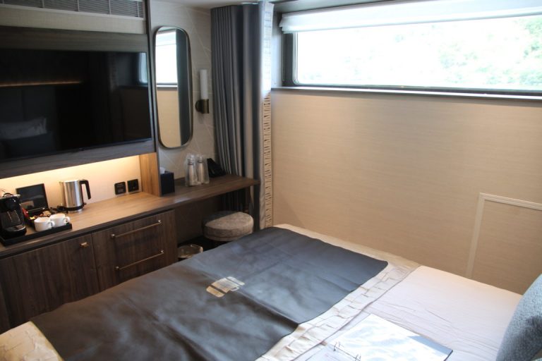 Stateroom with a fixed non-opening window