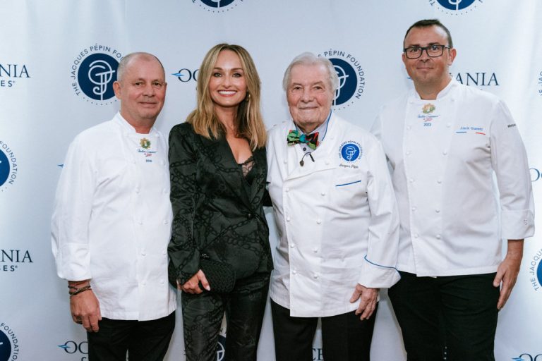 Founder members of the Culinary Advisory Board_ L-R, Chef Eric Barale, Giada de Laurentiis, Jacques Pepin, Chef Alex Quaretti