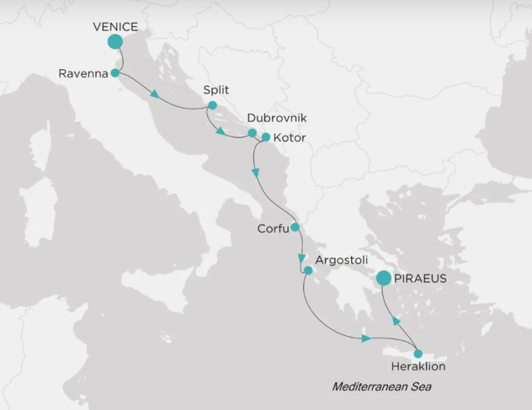 Venice to Pireous (Athens) itinerary