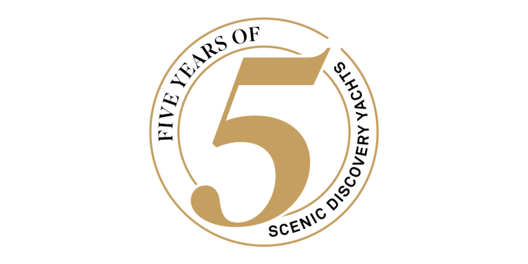 5 year of Scenic Discovery Yachts logo