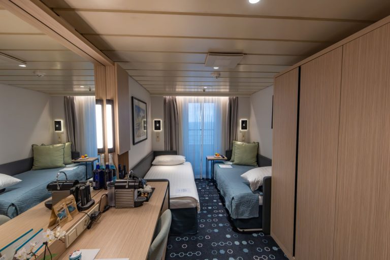 Balcony stateroom after renovation, current status