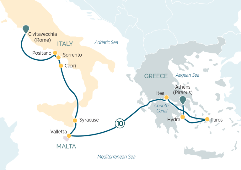 Best of the Amalfi Coast, Corinth Canal Passage and Greek Isles Best of the Amalfi Coast, Corinth Canal Passage and Greek Isles