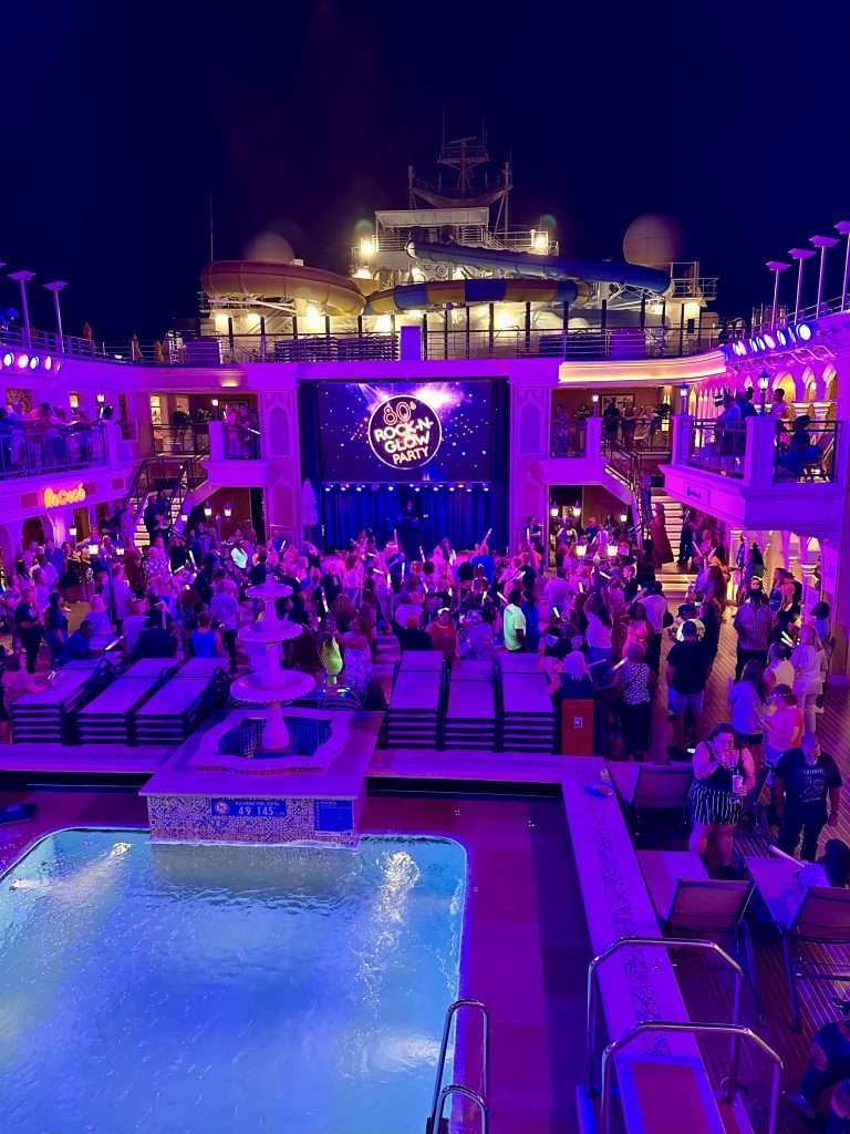 80s Rock-N & Glow night Lido deck with open glass roof