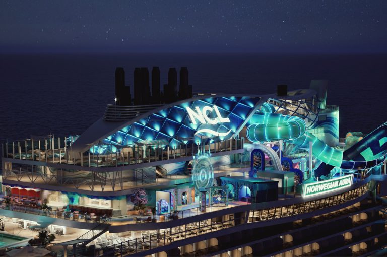 Norwegian Aura Ocean heights by night