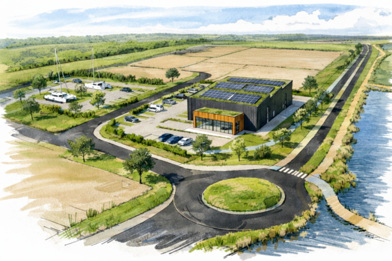 Future Groupe Beneteau service center in Port Olona, Les Sables d'Olonne_rendering