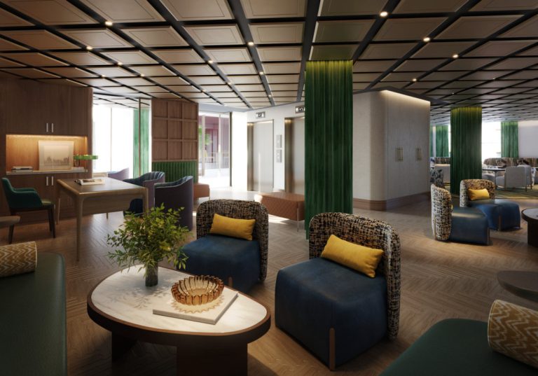 The Shepherd Mayfair - Lobby - front door, elevator and lounge 2